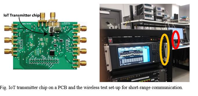 IoT transmitter chip on a PCB